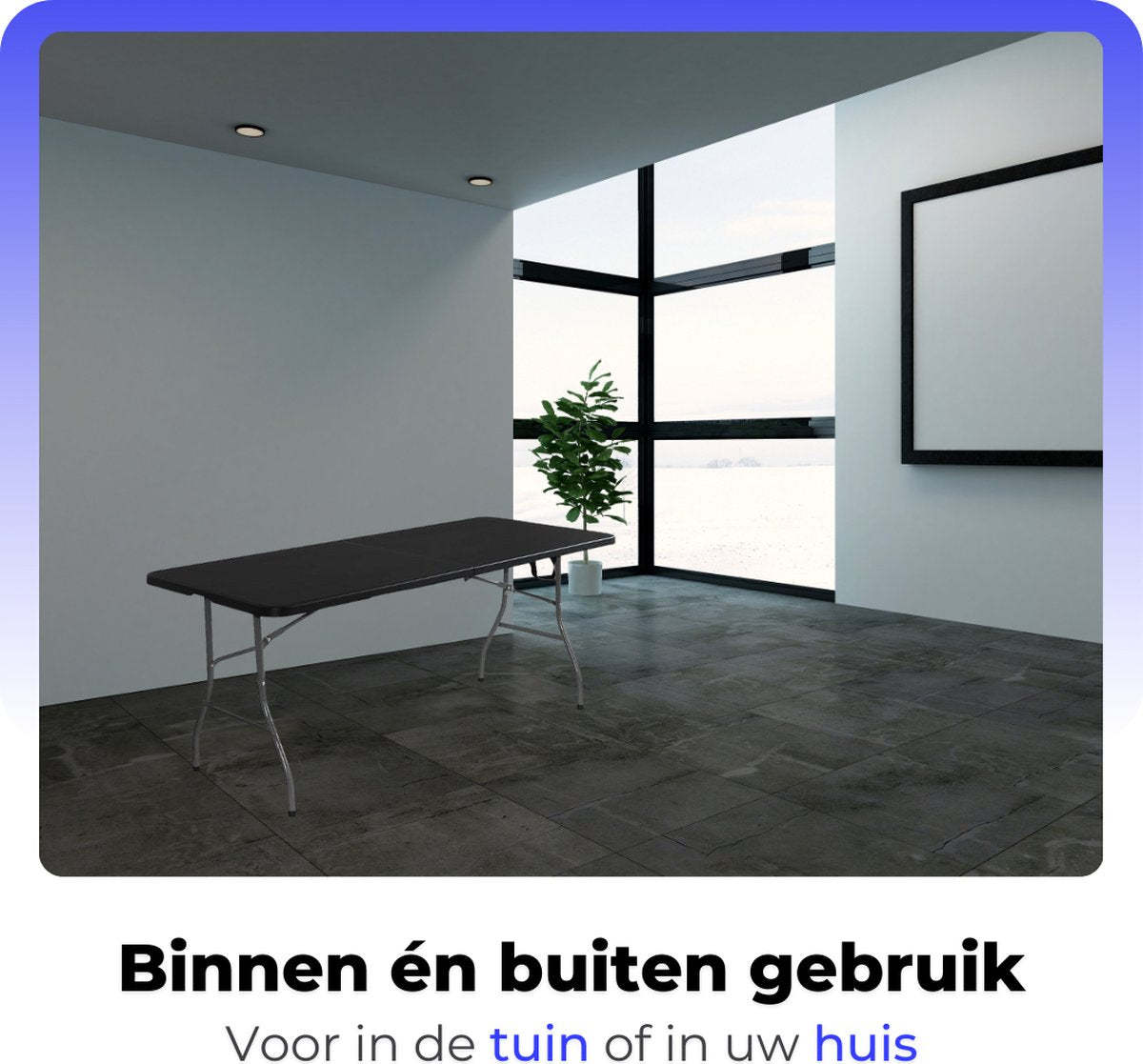 Elixpro klaptafel - 180x70cm - Zwart