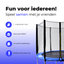 ElixPro Trampoline - Inclusief veiligheidsnet en instapladder - 244cm - Blauw