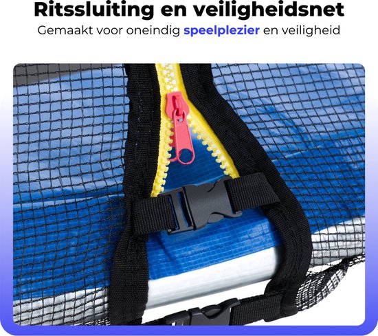 ElixPro Trampoline - Inclusief veiligheidsnet en instapladder - Trampoline 183cm - Blauw