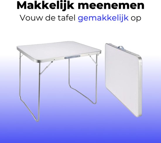 ElixPro Campingtafel - 80x60x70 cm - Aluminium Inklapbare Tafel - Inclusief Handvat