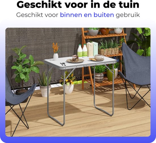 ElixPro Campingtafel - 80x60x70 cm - Aluminium Inklapbare Tafel - Inclusief Handvat