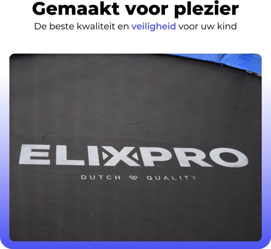 ElixPro Trampoline - Inclusief veiligheidsnet en instapladder - Trampoline 183cm - Blauw