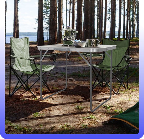 ElixPro Campingtafel - 80x60x70 cm - Aluminium Inklapbare Tafel - Inclusief Handvat