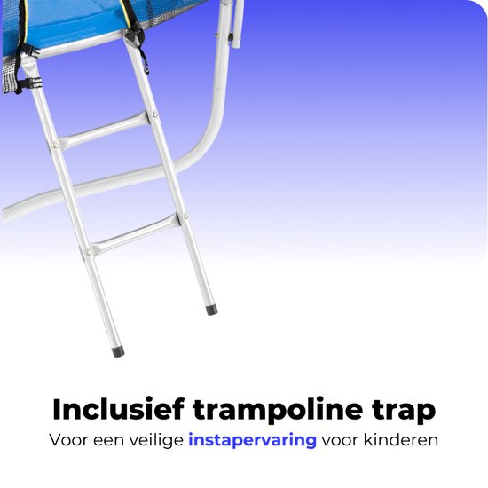 ElixPro Trampoline - Inclusief veiligheidsnet en instapladder - Trampoline 183cm - Blauw